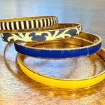 J.Crew Set of 4 vintage enamel bangles in blue and yellow Photo 3