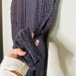 Karin Stevens Vintage  Black Purple Floral Flowy Zip Up Back Dress Petite size 6 Photo 10