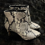 Banana Republic  Leather Women’s Ankle Boots US Size 6.5 Snake Print 3.5” Heel Photo 0