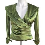 Jessica Howard  Evening Jessica Evening Iridescent Green Chiffon Blouse Photo 6