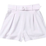 Abound  Pleated Belted Shorts​ in White, Size XXL​​​​​​​​​​ Photo 0