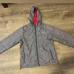 New Balance Lightweight Windbreaker Jacket Women’s Size L Gray Pink Full Zip Photo 0