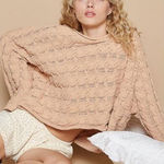 POL ‎ Round Neck Cable Knit Cropped Sweater Photo 0