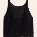 Golden by TNA Black Lyrica Crinkle Guaze Crop Tank‎ Top Photo 0