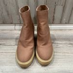 Dolce Vita Caster Cafe Canvas Chelsea Ankle Boot Lug Sole Size 6.5 Beige Tan Photo 1