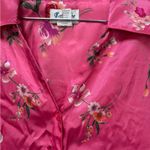 Vintage Pink Satin Floral Nightgown Slip Dress Button Front Large Photo 5
