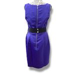 NWT NUE by Shani Size 8 Purple Satin Sheath Dress Built Photo 5