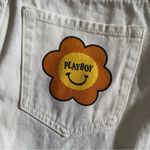 PacSun Playboy Shorts cream Denim 90s Nature Girl boyfriend Button Fly cut offs Photo 9