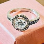 Nordstrom .925 Diamond Halo Ring Size 8 Photo 1