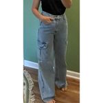 NWT INDUSTRY High Rise Wide Leg Cargo Women’s Jeans 4 Blue Photo 9