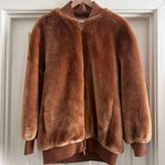 Tibi Luxurious Brown Faux Fur Track Jacket Photo 0