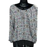 American Rag  Multi-Color Floral Ruffle Long Sleeve Tie At Waist Crochet Size‎ M Photo 4