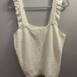 Madewell Crocheted Ruffle-Strap Sweater Tank X-Large Photo 4