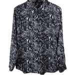 Halogen Black and White Python Print Long Sleeve Shirt Size Small Photo 0