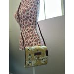 Travel by Sharif Map Print Shoulder Crossbody Bag Tan Yellow Leather Trim RARE Photo 1