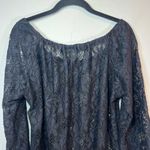 J. VALDI Womens Floral Crochet Lace Tunic Swim Cover Up Dress Black NEW Sz Large Photo 9