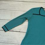 Misook Exclusively  size medium teal blue + black side split blouse Photo 1