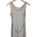 Vintage 90’s Scoop Neck Slip Midi Belted Chain Silver Dress Size 8 by K Studio Gray Size L Photo 6