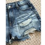 No Boundaries  women's Junior size 7 blue High Rise denim jean shorts Photo 2