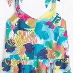 J.Crew | Women's Tie Shoulder Peplum Top Seaside Floral Shirt Colorful 00P Photo 0
