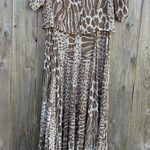 Vintage animal print cottagecore dress by American‎ Angel size medium Tan Photo 0
