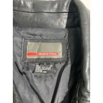 Brandon Thomas Black Leather Long Jacket Coat Womens Size L Button Front Collar Size L Photo 11