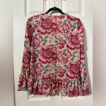 Tracy Reese  Red and Green Floral Blouse S Photo 6