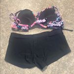 SO  Floral Bikini Top and Black Bottoms Photo 1