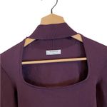 Aritzia Babaton top Florine Sculpt Knit Sweater eggplant purple choker neck 90s Photo 4