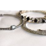 Source Unknown Party Glitter 5 Crystal/Rhinestone Silver Tone 6" Stackable Y2k Glam Bracelets Photo 4