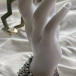 Vintage Blue Enamel Gold Tone Metal Bangle & South Western Chain Bracelet Sz 8 Photo 1