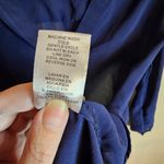 Wishful park  Y2K Boho Embroidered Navy Blue High Low Hem Blouse Photo 8