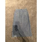 Happily Grey Women's Denim Maxi Skirt with Front Slit Raw Hem Size 5/26 EUC Blue Photo 10