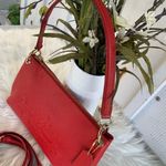 Coach  Red Embossed Leather Handbag Photo 3