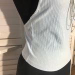 ZARA  Cropped Halter Tank Top Blue Ribbed Knit Size Small Photo 6