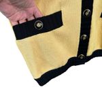 St. John Collection St. John Cardigan Womens Medium Yellow Black Santana Knit Button Front Sweater Photo 3