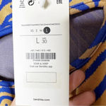 Bershka Zebra Blue Tan Short Sleeve Crop Top Front Slit Size Large Photo 5