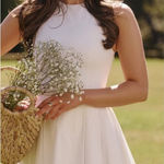 House Of CB  'Claretta'‎ White Pleated Cotton Mini Dress NWOT Size XS Photo 0