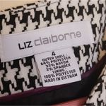 Liz Claiborne  Size 4 Houndstooth Black White Dress Sleeveless Pockets Profession Photo 3