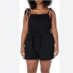 City Chic  overalls short romper adjustable ties 16 NEW black pockets Photo 1