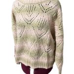 Sanctuary Pointelle Sweater Mock Neck Pullover Pink Moonlight Multi NWT XL Photo 2