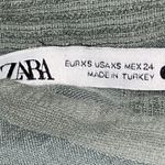 ZARA  Zoe Shirt Dress Sage Green‎ Striped Cotton Linen Blend Tie Front Button XS Photo 6