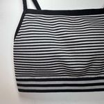 Colsie Women's Ribbed Bralette Striped Black Gray Padded Bra Keyhole Back Small Photo 2