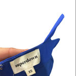 Super Down Royal Blue Pleated Low Cut Backless Mini Dress Size XS Photo 5