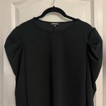 EXPRESS  Crew Neck Puff Long Sleeve Tee SMALL Black Blouse Top Photo 5