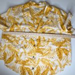 Wonderly  Tropical Leaf Print Linen Blend Button Up Shirt Sz 2X/3X Yellow Resort Photo 6