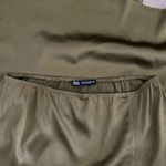 ZARA Women’s Green Lime Side Slit Elastic Waist Maxi Bohemian Skirt L #1162 Photo 6