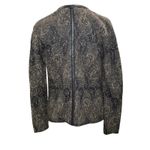 Eileen Fisher Mohair Wool Blend Open Front Leather Trim Sweater Jacket XS Photo 2