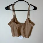 Princess Polly NWT Levi Ruffle Crop Top Beige Size 4 Photo 5