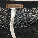 Free People  Black Knit Long Sleeve Sheer Back Oversized Top Blouse XS Photo 5